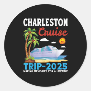 Pegatina Redonda Viaje En Cruceros Charleston 2025 Haciendo Recuerd