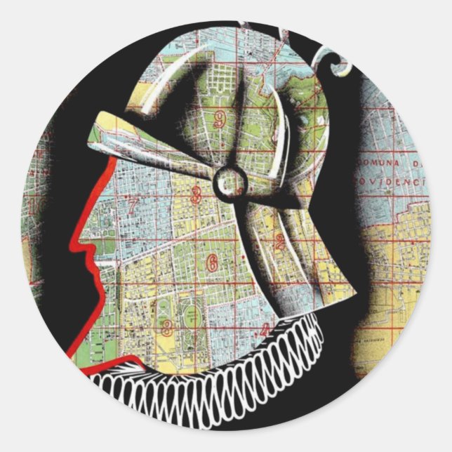 Pegatina Redonda Viaje en Santiago de Chile (Anverso)