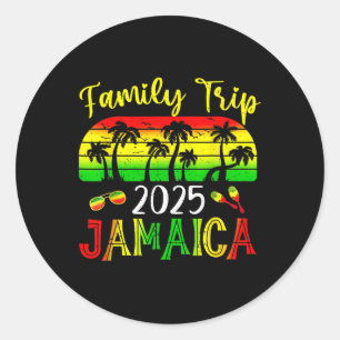 Pegatina Redonda Viaje familiar Jamaica 2025 Summer Vacation Beach 