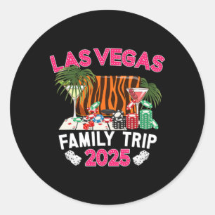 Pegatina Redonda Viaje familiar Las Vegas 2025 Vacaciones familiare