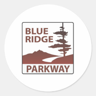 Pegatina Redonda Viaje por carretera de Blue Ridge Parkway