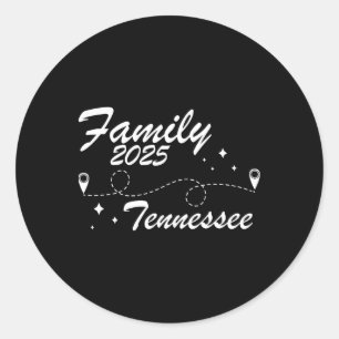 Pegatina Redonda Viaje por carretera de Tennessee 2025 para Reunión