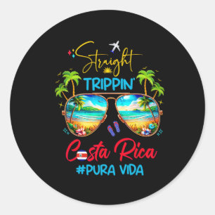 Pegatina Redonda Viaje Recto Vacaciones de Verano en Costa Rica Pur