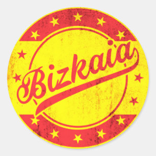 Pegatina Redonda Viajero Global - España - Bizkaia Vizcaya