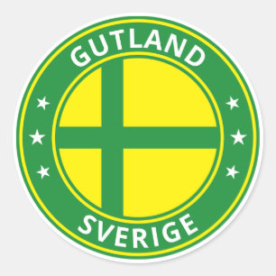 Pegatina Redonda Viajero global - Gutland, Sverige   Suecia (Edició