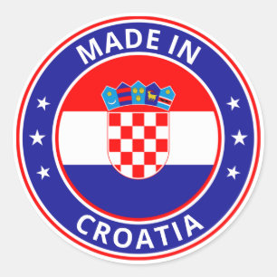 Pegatina Redonda Viajero global - Hecho en   Croacia