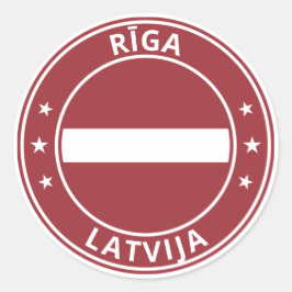 Pegatina Redonda Viajero global - Rīga | Riga, Latvija | Letonia