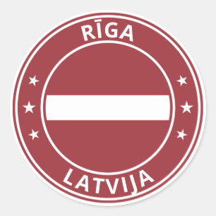 Pegatina Redonda Viajero global - Rīga   Riga, Latvija   Letonia