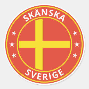 Pegatina Redonda Viajero global - Skånska, Sverige   Suecia (Edició