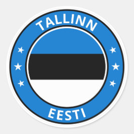 Pegatina Redonda Viajero global - Tallin, Eesti | Estonia