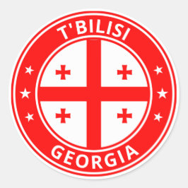 Pegatina Redonda Viajero global - T'bilisi, Georgia