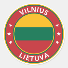 Pegatina Redonda Viajero global - Vilnius, Lietuva | Lituania