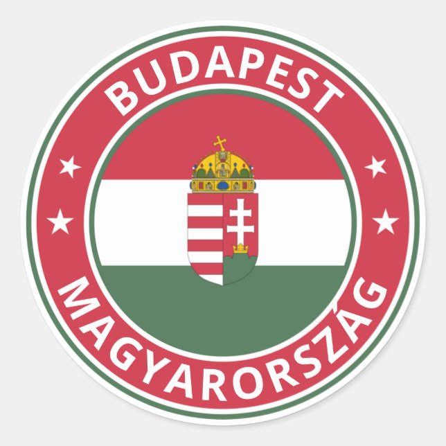 Pegatina Redonda Viajero Mundial - Budapest, Magyarország | Hungría (Anverso)