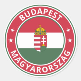Pegatina Redonda Viajero Mundial - Budapest, Magyarország | Hungría