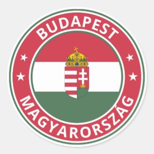 Pegatina Redonda Viajero Mundial - Budapest, Magyarország   Hungría