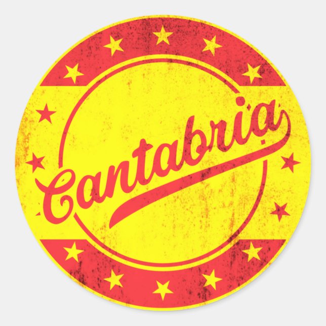 Pegatina Redonda Viajero Mundial - Cantabria (España) (Anverso)