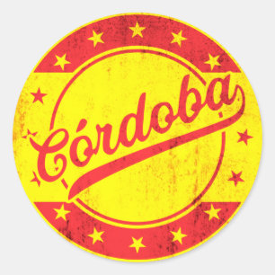 Pegatina Redonda Viajero Mundial - Córdoba (España)