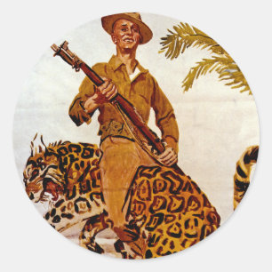 Pegatina Redonda ¿Viajes? ¿Aventura? ¡Únete a los marines!