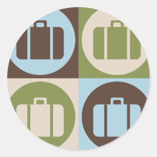 Pegatina Redonda Viajes de arte pop