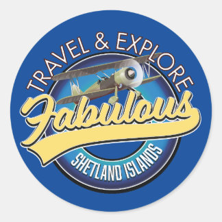 Pegatina Redonda Viajes para explorar el fabuloso logo de las Islas