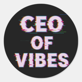 Pegatina Redonda VIBE CEO PROTOCOL - Reality Glitch (Instant Aura U