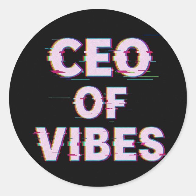 Pegatina Redonda VIBE CEO PROTOCOL - Reality Glitch (Instant Aura U (Anverso)