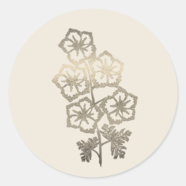 Pegatina Redonda Vibe de temporada de vacaciones de oro (Anverso)