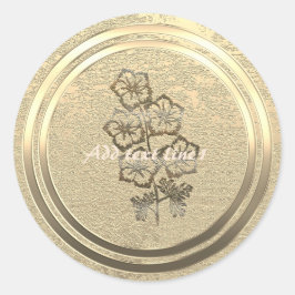 Pegatina Redonda Vibe de temporada de vacaciones de oro