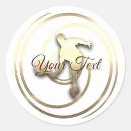 Pegatina Redonda Vibe de temporada de vacaciones de oro