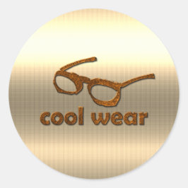 Pegatina Redonda Vibe de temporada de vacaciones de oro