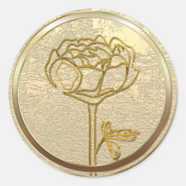 Pegatina Redonda Vibe de temporada de vacaciones de oro