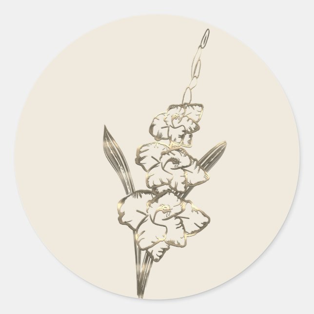 Pegatina Redonda Vibe de temporada de vacaciones de oro (Anverso)