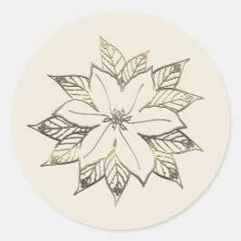 Pegatina Redonda Vibe de temporada de vacaciones de oro