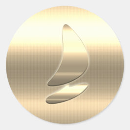 Pegatina Redonda Vibe de temporada de vacaciones de oro