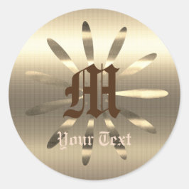 Pegatina Redonda Vibe de vacaciones de oro