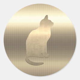 Pegatina Redonda Vibe de vacaciones de oro