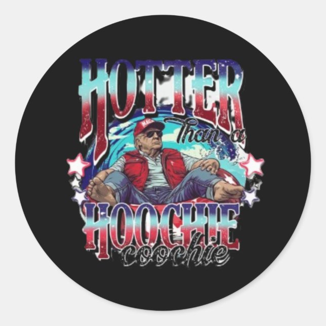 Pegatina Redonda Vibe de verano de Donald Trump (Anverso)