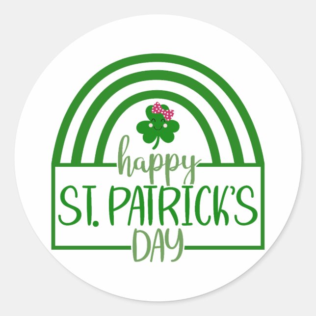 Pegatina Redonda Vibes de suerte - ¡Feliz Día de San Patricio! 🍀 ✨ (Anverso)