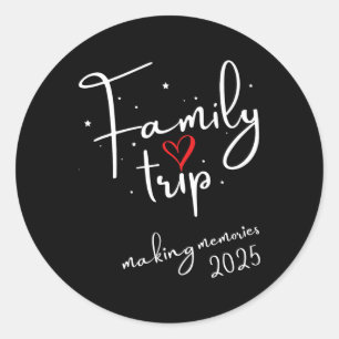 Pegatina Redonda Vibes familiares 2025 Vacaciones familiares por re