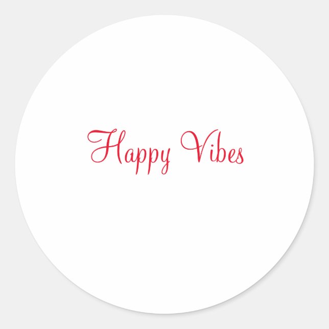 Pegatina Redonda Vibes felices rojas vacaciones simple y mínima cal (Anverso)
