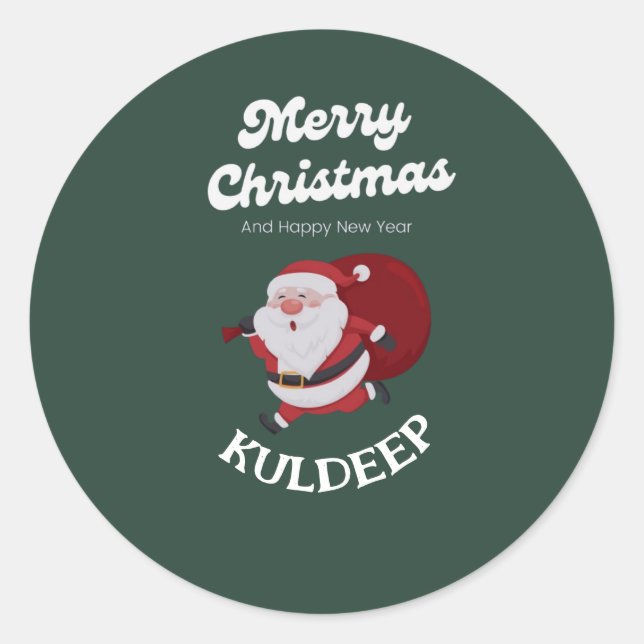 Pegatina Redonda "Vibes festivas: Navidades y alegría de Año Nuevo" (Anverso)