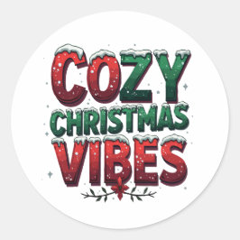 Pegatina Redonda Vibes Navidades acogedores