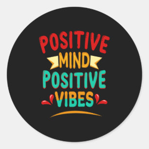 Pegatina Redonda Vibes positivas de mente positiva