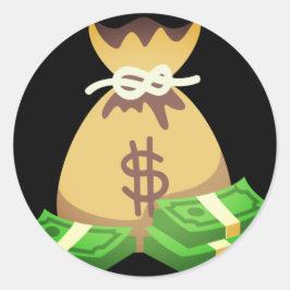 Pegatina Redonda Vibes ricas | Emoji de la Bolsa de Dinero
