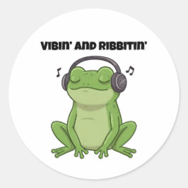 Pegatina Redonda Vibin’ y Ribbitin’