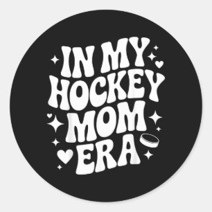 Pegatina Redonda Vibraciones de madre de hockey divertida madre org