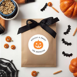 Pegatina Redonda Vibraciones espeluznantes minimalistas: Halloween 