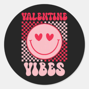 Pegatina Redonda Vibraciones geniales del Día de San Valentín para