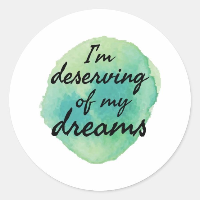 Pegatina Redonda vibraciones positivas a la autoaceptación (Anverso)