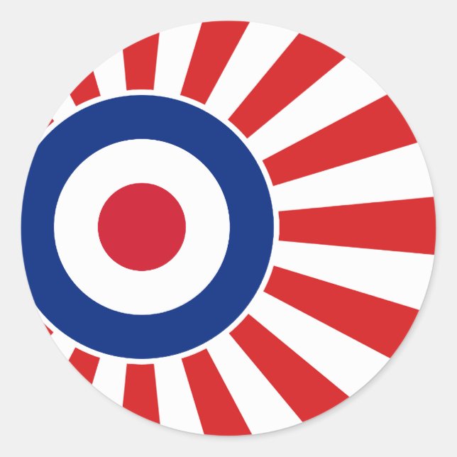 Pegatina Redonda Vibrante Roundel Mods JAPAN Scooter (Anverso)